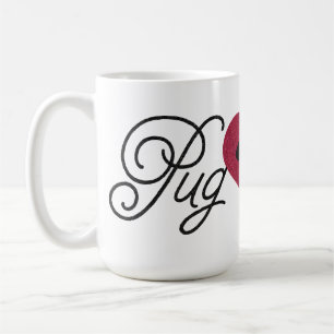 Caneca De Café Pug da jovem corça do amor do Pug do brilho na