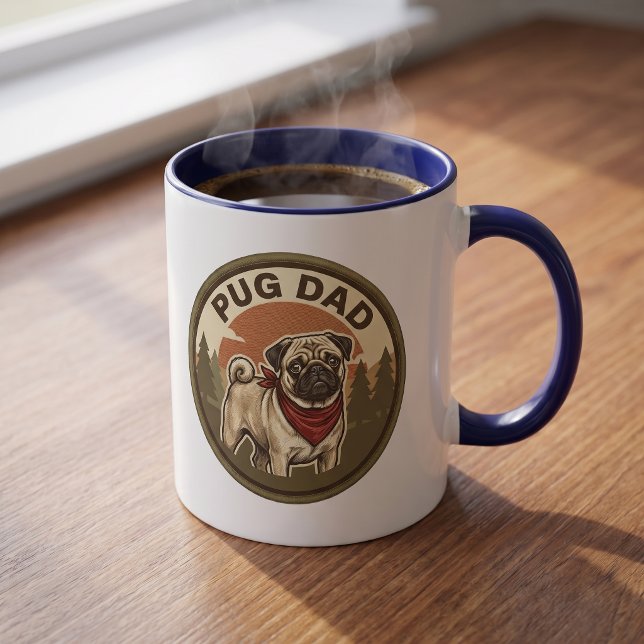 Caneca de Café Pug Dad | Presente para Pai de Cach (Criador carregado)