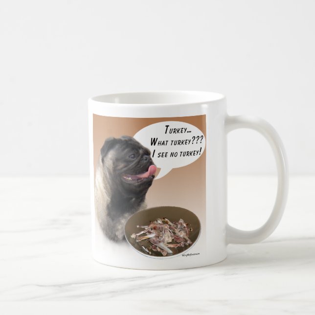 Caneca De Café Pug (despedida) Turquia (Direita)