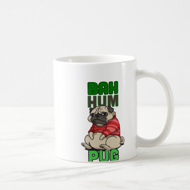 Caneca De Café Pug do zumbido de Bah (Direita)