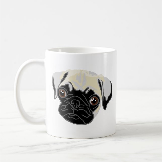 Caneca De Café Pug Dog Mãe Mug (Esquerda)