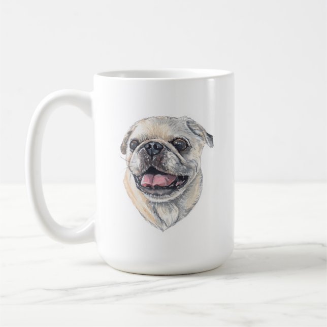 Caneca De Café Pug Dog Mug | 15 oz (Esquerda)