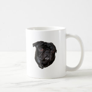 Caneca De Café Pug engraçado preto
