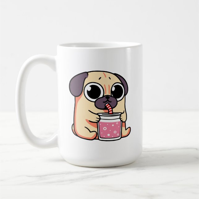 Caneca De Café Pug Gato (Esquerda)