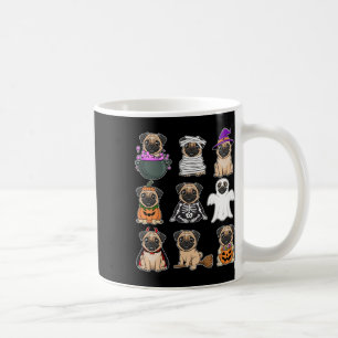 Caneca De Café Pug Halloween Figurume Spooky Fantasma Pumpkin Pug