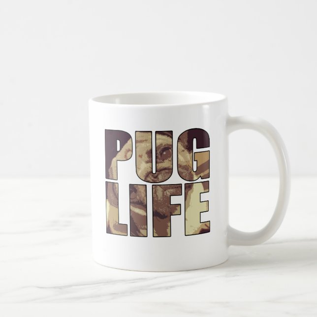 Caneca De Café Pug Life (Direita)