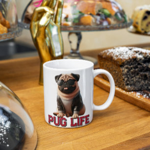 Caneca De Café Pug Life Cut Pug Dog