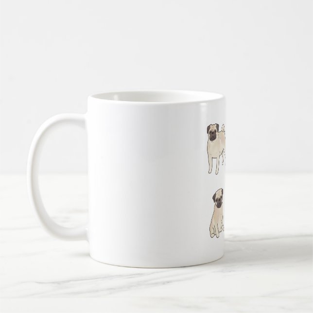 Caneca De Café Pug Magic (Esquerda)