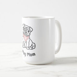 CANECA DE CAFÉ PUG MOM - CACHORRO PERSONALIZADO INICIAL