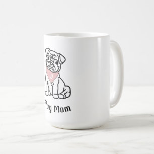 CANECA DE CAFÉ PUG MOM - CACHORRO PERSONALIZADO INICIAL