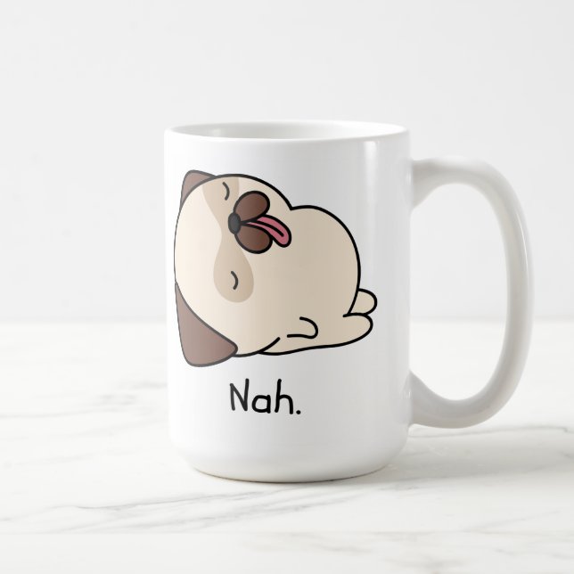 Caneca De Café Pug Mug preguiçoso (Direita)