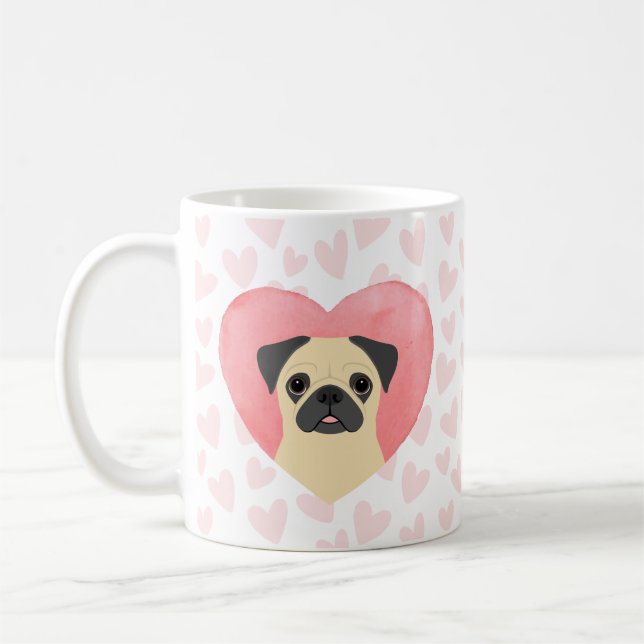 Caneca De Café Pug Mugs (Esquerda)