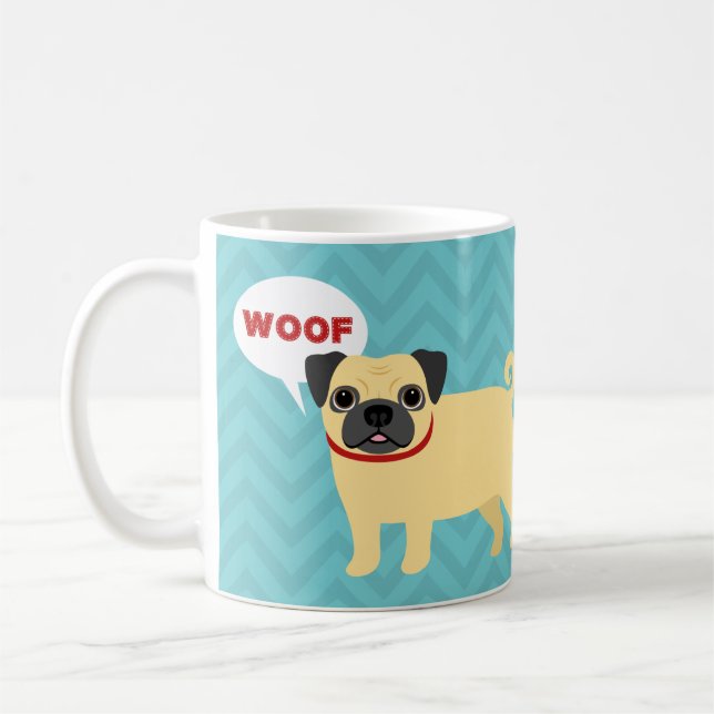 Caneca De Café Pug Mugs (Esquerda)