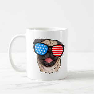 Caneca De Café Pug Patriótico