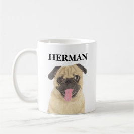Caneca De Café Pug Personalizado
