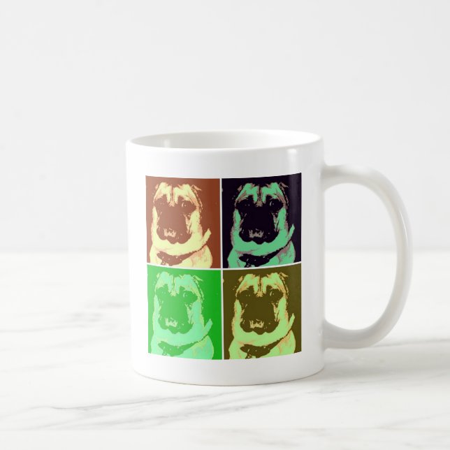 Caneca De Café Pug Pop Art (Direita)