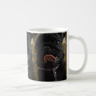 Caneca De Café pug preto lambendo