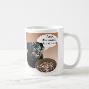 Caneca De Café Pug (preto) Turquia