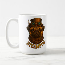 Pug Steampunk design retrô vintage "Steampug"