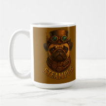 Pug Steampunk design retrô vintage "Steampug"