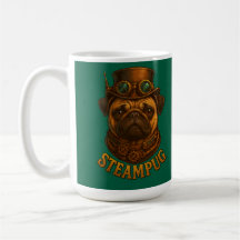 Pug Steampunk design retrô vintage "Steampug"