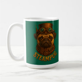 Caneca De Café Pug Steampunk design retrô vintage "Steampug"