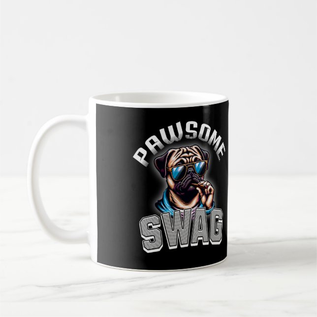 Caneca De Café Pug Swag King (Esquerda)