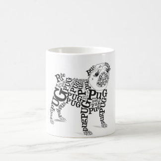 Caneca De Café Pug tipográfico