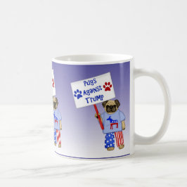 Caneca De Café Pugs contra o trunfo