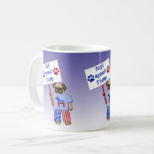 Caneca De Café Pugs Contra Trump