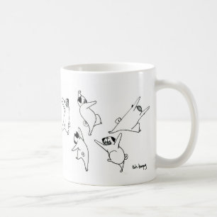Caneca De Café Pugs da dança
