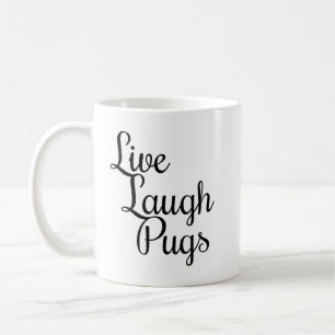 Caneca de Café Pugs de Rir e Viver