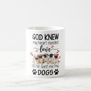 Caneca De Café Pugs Deus Sabia Que Meu Coração Precisava De Amant