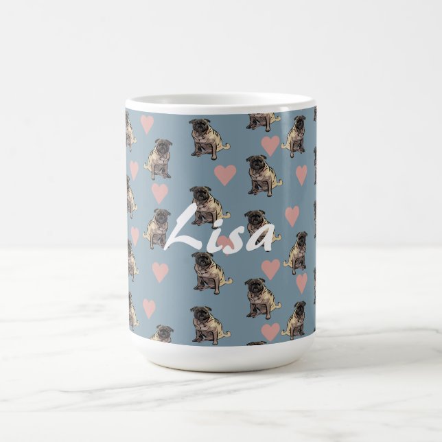 Caneca De Café Pugs & hearts (Centro)