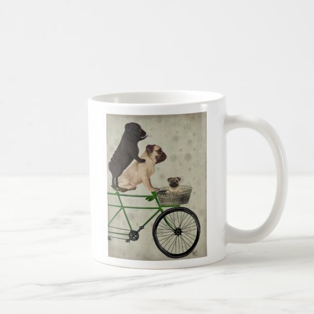 Caneca De Café Pugs na Bicicleta (Direita)