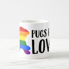 Caneca De Café Pugs para o chá do café da bandeira do orgulho gay