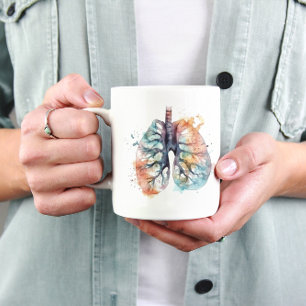 Caneca De Café Pula as árvores da vida, colorida aquarela TCM