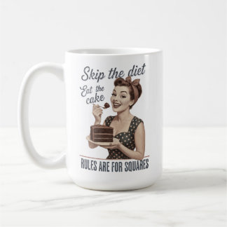 Caneca De Café Pule a Dieta Coma o Bolo Retro