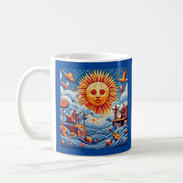 Caneca De Café Pulmão do Oceano Solto: Arte Vibrante no Festival  (Esquerda)