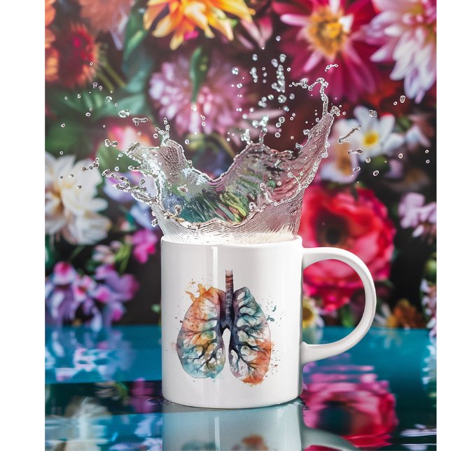 Caneca De Café Pulmões, respirando como uma árvore personalizável (Criador carregado)