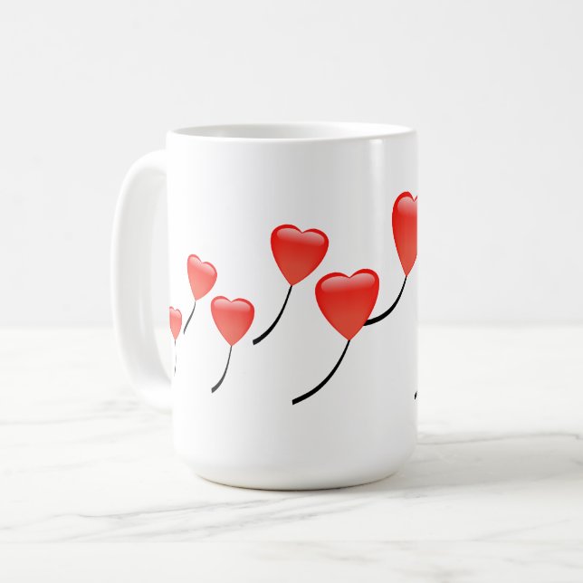 Caneca De Café Pulões de Coração (Frente Esquerda)
