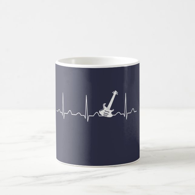 CANECA DE CAFÉ PULSAÇÃO DO CORAÇÃO DA GUITARRA (Centro)