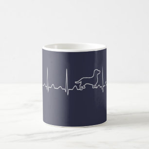 Caneca De Café Pulsação do coração do Dachshund
