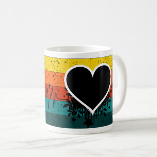 Caneca De Café Pulso do Amor - Arte Mínima da Linha Negra