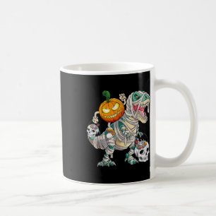 Caneca De Café Pumpkin Andando Mummy Dinossaur T Rex Halloween Di