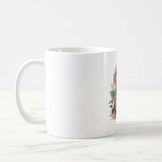Caneca De Café Pumpkin Boho Floral (Esquerda)