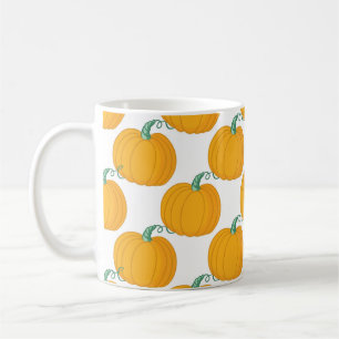 Caneca De Café Pumpkin Charm: Padrão Desenhado À Mão.