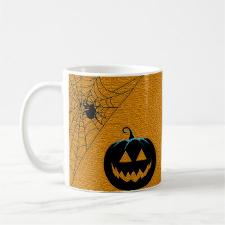 Caneca De Café Pumpkin e aranha do tema das bruxas