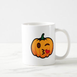 Caneca De Café Pumpkin Emoji One Eye Aberto Piscar os olhos Blow
