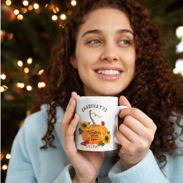 Caneca De Café Pumpkin especiaria personalizável do halloween